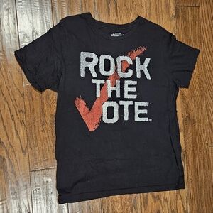 Aeropostale "ROCK THE VOTE" T-Shirt, Black - Size Large